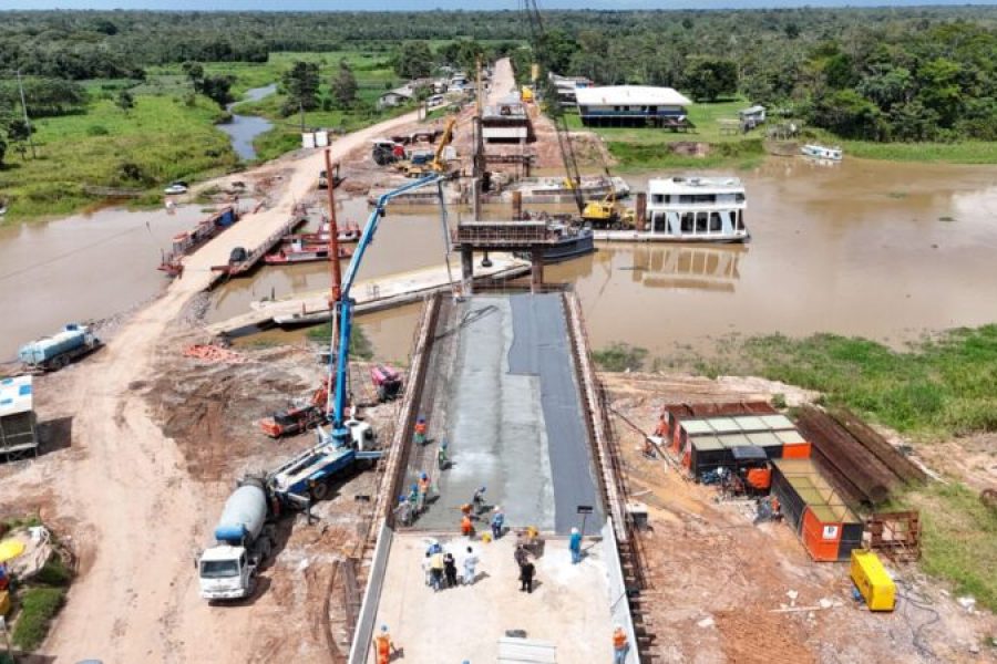 Ponte do Autaz Mirim chega a 80% e deve liberar tráfego definitivo na BR-319 em março